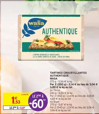 WASA TARTINES CROUSTILLANTES AUTHENTIQUE