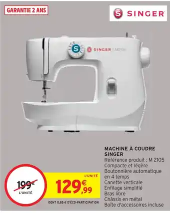 Intermarché SINGER MACHINE À COUDRE offre