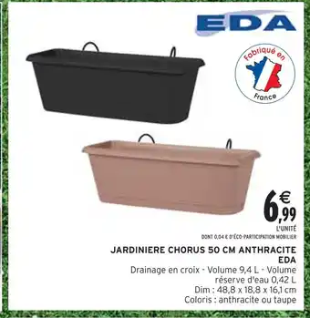 Intermarché EDA JARDINIERE CHORUS 50 CM ANTHRACITE offre