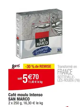 Cora x Carrefour SAN MARCO Café moulu Intenso offre