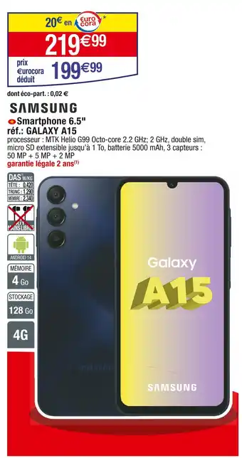 Cora x Carrefour SAMSUNG Smartphone 6.5 offre