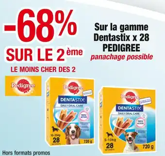 Cora x Carrefour PEDIGREE -68% SUR LE 2ème sur la gamme Dentastix x 28 PEDIGREE offre
