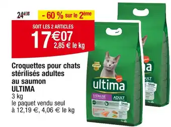 Cora x Carrefour ULTIMA Croquettes pour chats stérilisés adultes au saumon offre