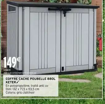 COFFRE CACHE POUBELLE 880L