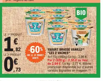 E.Leclerc YAOURT BRASSÉ VANILLE LES 2 VACHES" offre