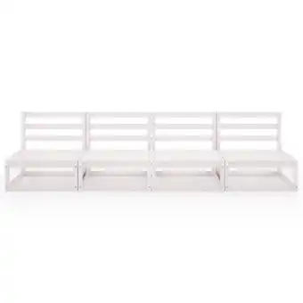 Bricorama vidaXL Canapé à 4 places de jardin Blanc Bois de pin solide offre