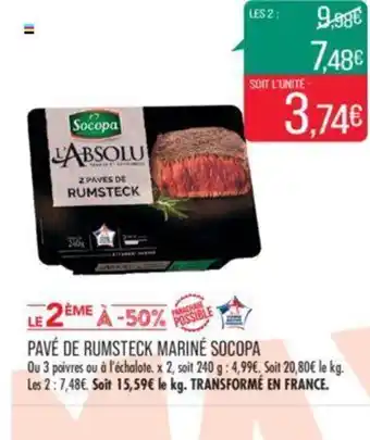 Match PAVÉ DE RUMSTECK MARINÉ SOCOPA offre