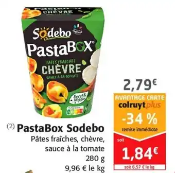 Colruyt Pastabox sodebo offre