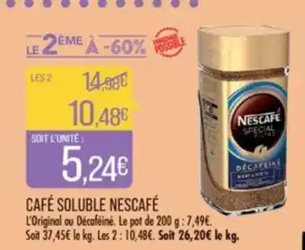 Match CAFÉ SOLUBLE NESCAFÉ offre