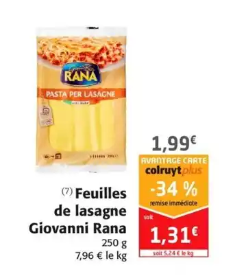 Colruyt Feuilles de lasagne giovanni rana offre