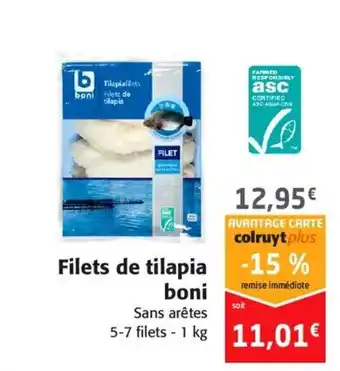 Colruyt Filets de tilapia boni offre