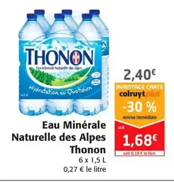 Colruyt Eua minérale naturelle des alpes thonon offre