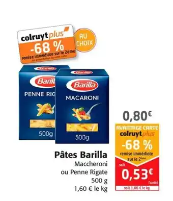 Colruyt Pâtes barilla offre