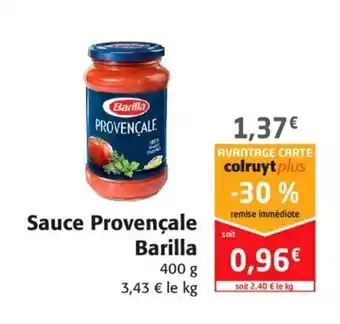 Colruyt Sauce provençale barilla offre