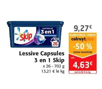 Colruyt Lessive capsules 3 en 1 skip offre