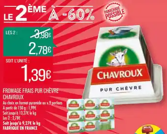 Match Fromage frais pur chèvre chavroux offre