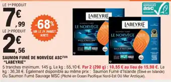 E.Leclerc SAUMON FUMÉ DE NORVÈGE ASC LABEYRIE" offre