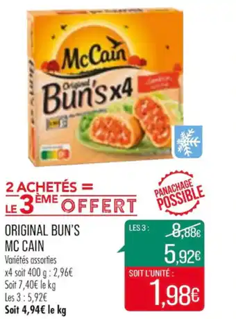 Match Original bun's mc cain offre