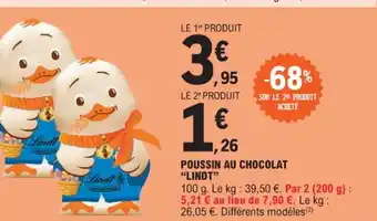 E.Leclerc POUSSIN AU CHOCOLAT "LINDT" offre