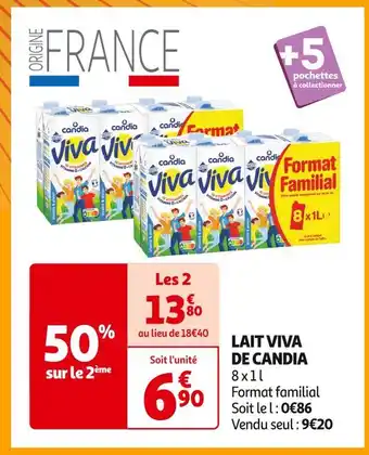 Auchan Supermarché VIVA DE CANDIA LAIT offre