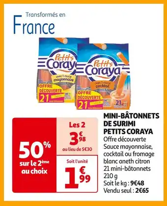Auchan Supermarché PETITS CORAYA MINI-BÂTONNETS DE SURIMI offre