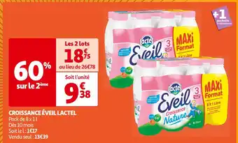 Auchan Supermarché LACTEL CROISSANCE ÉVEIL offre