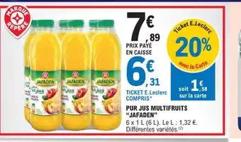 E.Leclerc PUR JUS MULTIFRUITS "JAFADEN" offre