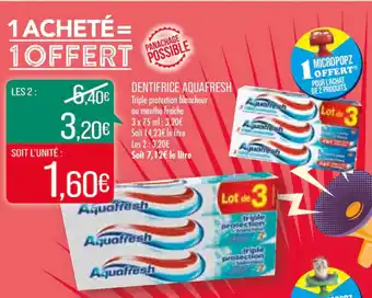 Match Dentifrice aquafresh offre