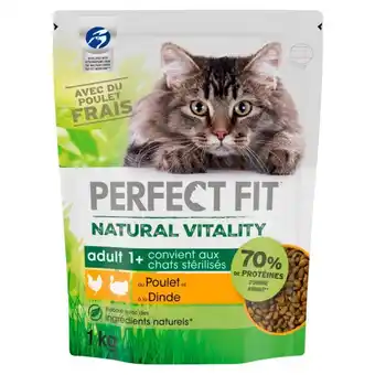 Auchan Croquettes Pour Chat Adulte Stérilisé Natural Vitality Perfect Fit offre