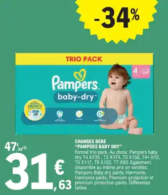 E.Leclerc CHANGES BEBE "PAMPERS BABY DRY" offre