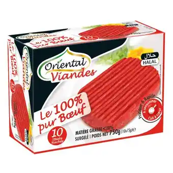 Auchan Steak Haché Surgelé 100% Pur Boeuf Halal Oriental Viandes offre