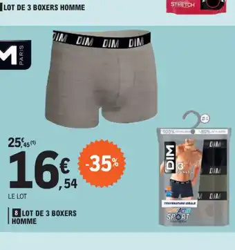 E.Leclerc 8 LOT DE 3 BOXERS HOMME offre
