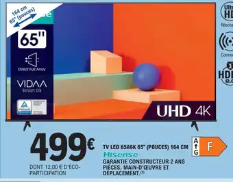 E.Leclerc TV LED 65A6K 65" (POUCES) 164 CM offre