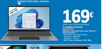 E.Leclerc PC PORTABLE N14C4SL128 offre