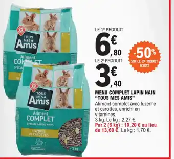 E.Leclerc MENU COMPLET LAPIN NAIN TOUS MES AMIS" offre