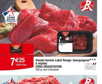 Cora x Carrefour Viande bovine Label Rouge: bourguignon offre