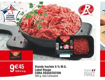 Cora x Carrefour Viande hachée 5 % M.G. offre