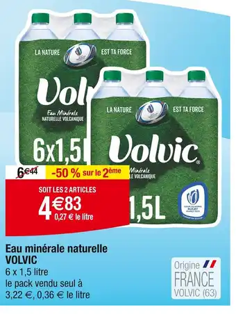 Cora x Carrefour Eau minérale naturelle VOLVIC offre
