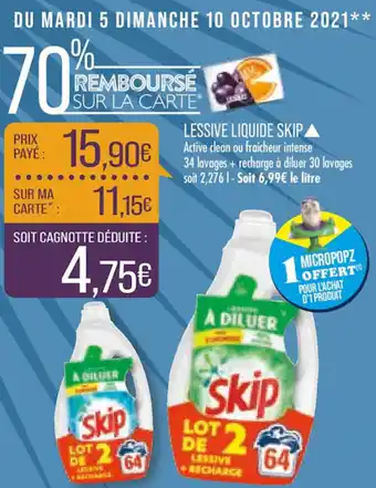 Match Lessive liquide skip offre