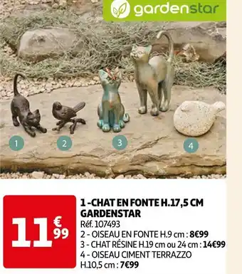 Auchan 1-CHAT EN FONTE H.17,5 CM GARDENSTAR offre
