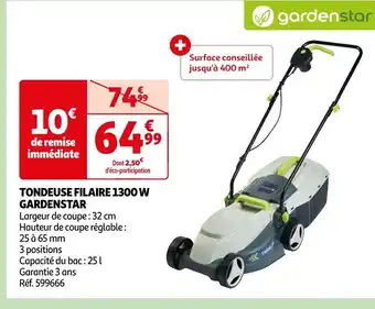 Auchan TONDEUSE FILAIRE 1300 W offre
