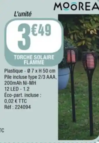 La Foir'Fouille TORCHE SOLAIRE FLAMME offre