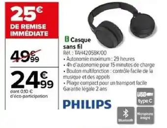 Carrefour Casque sans fil offre