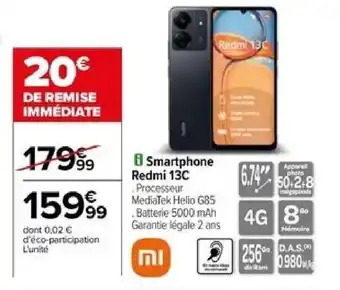Carrefour Smartphone Redmi 13C offre