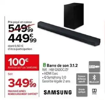 Carrefour Barre de son 3.1.2 offre