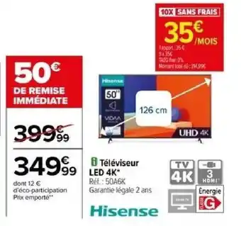 Carrefour Téléviseur LED 4K offre