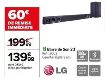 Carrefour Barre de Son 2.1 offre