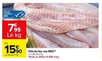 Carrefour Filet de lieu noir MSC(O) offre