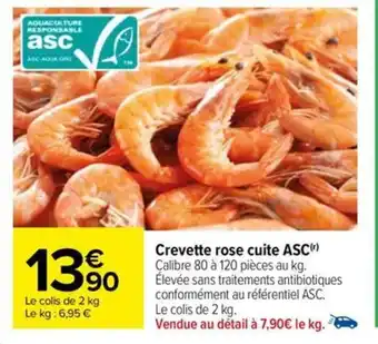 Carrefour Crevette rose cuite ASC(¹) offre