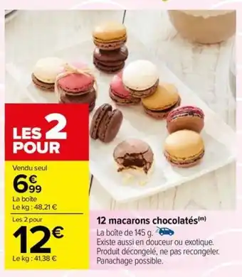 Carrefour 12 macarons chocolatés(m) offre
